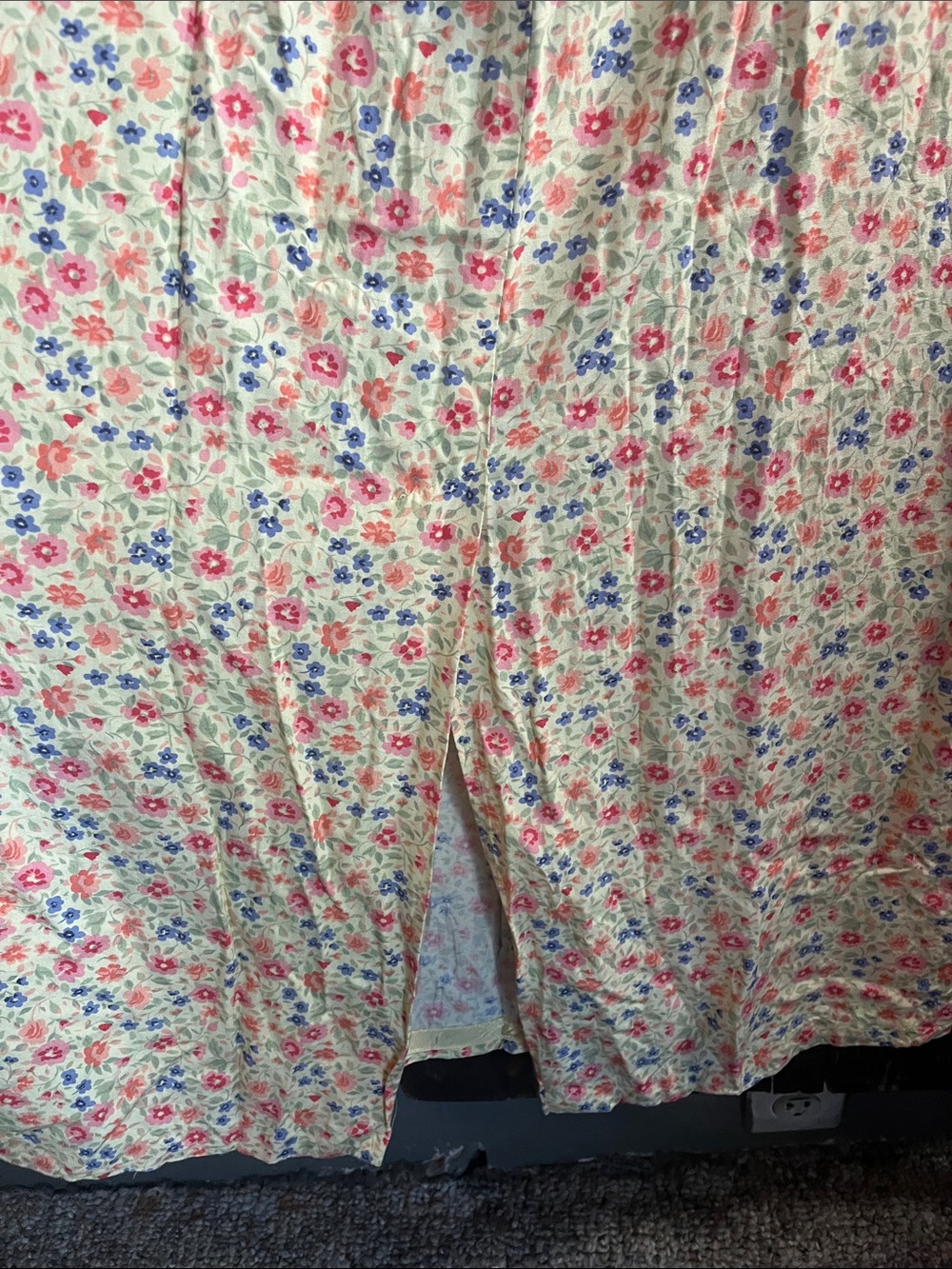 Floral Maxi Skirt in Cream with Pink & Blue Blooms - Picture 4 of 5
